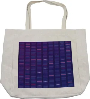Lunarable Chemistry Shopping Bag, Interpretation of Genome Structure DNA Test Visualization Vertical Pattern, Eco-Friendly Reusable Bag for Groceries Beach and More, 15.5" X 14.5", Cream