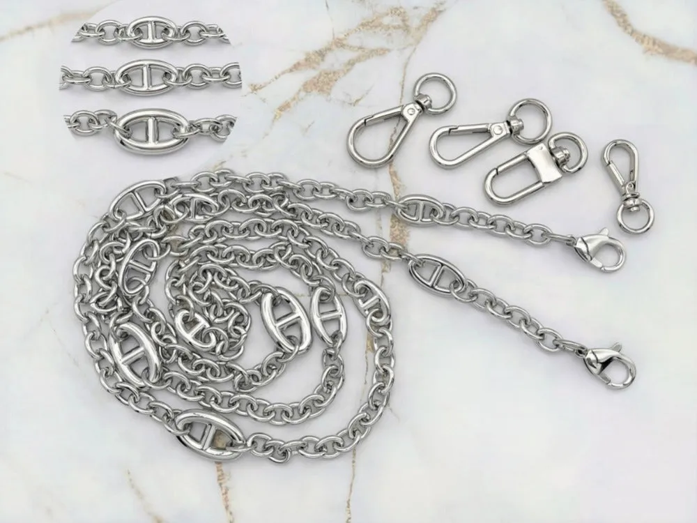 Luxury Replacement Purse Chain - Polished Stainless Steel Chain for Kelly
