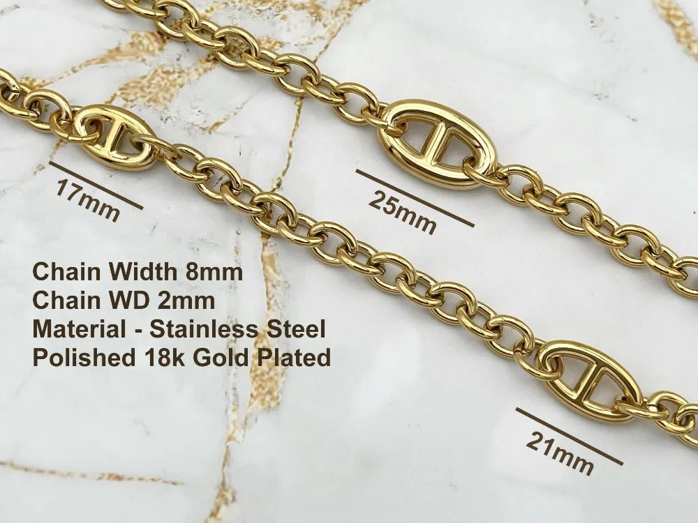 Luxury Replacement Purse Chain - Polished Stainless Steel Chain for Kelly