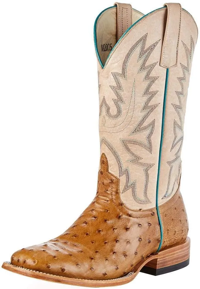 Macie Bean Women's Top Hand Antique Saddle Full Quill Ostrich Cowgirl Boot Brown 9.5 B