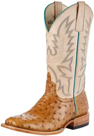Macie Bean Women's Top Hand Antique Saddle Full Quill Ostrich Cowgirl Boot Brown 9.5 B