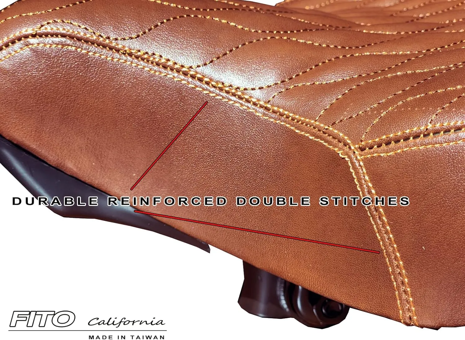Made in Taiwan! Fito GS Beach Cruiser Bike Bicycle Saddle Seat with Spring Suspension (Brown)