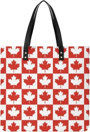 Maple Leaf Canada CA Flag Novelty Tote Bags for Women Funny Handbags Top Handle Purses Crossbody Shoulder Bag Fashion
