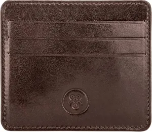 Maxwell Scott - Personalized Mens Luxury Leather Compact Credit Card Holder Case Slimline - The Marco - Dark Brown