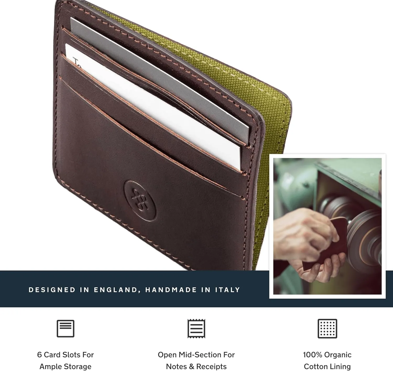 Maxwell Scott - Personalized Mens Luxury Leather Compact Credit Card Holder Case Slimline - The Marco - Dark Brown