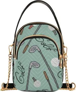 MCHIVER Golf Crossbody Bag for Women Cell Phone Purse Wallet with Removable Chain Shoulder Handbag