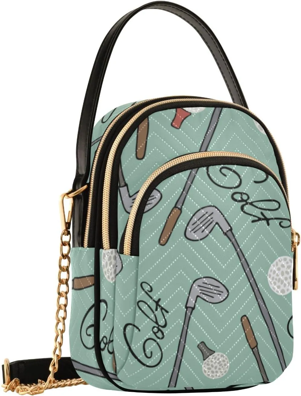 MCHIVER Golf Crossbody Bag for Women Cell Phone Purse Wallet with Removable Chain Shoulder Handbag