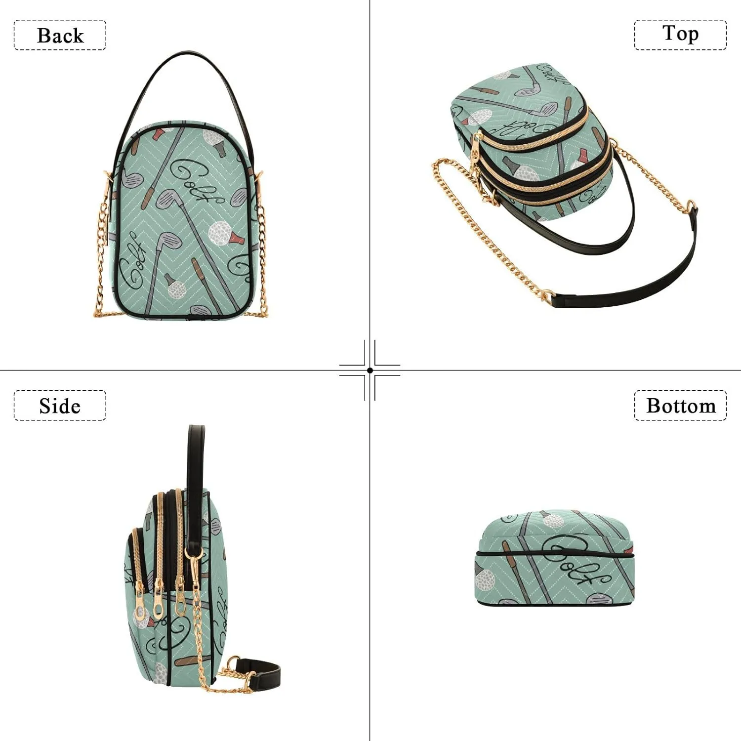 MCHIVER Golf Crossbody Bag for Women Cell Phone Purse Wallet with Removable Chain Shoulder Handbag