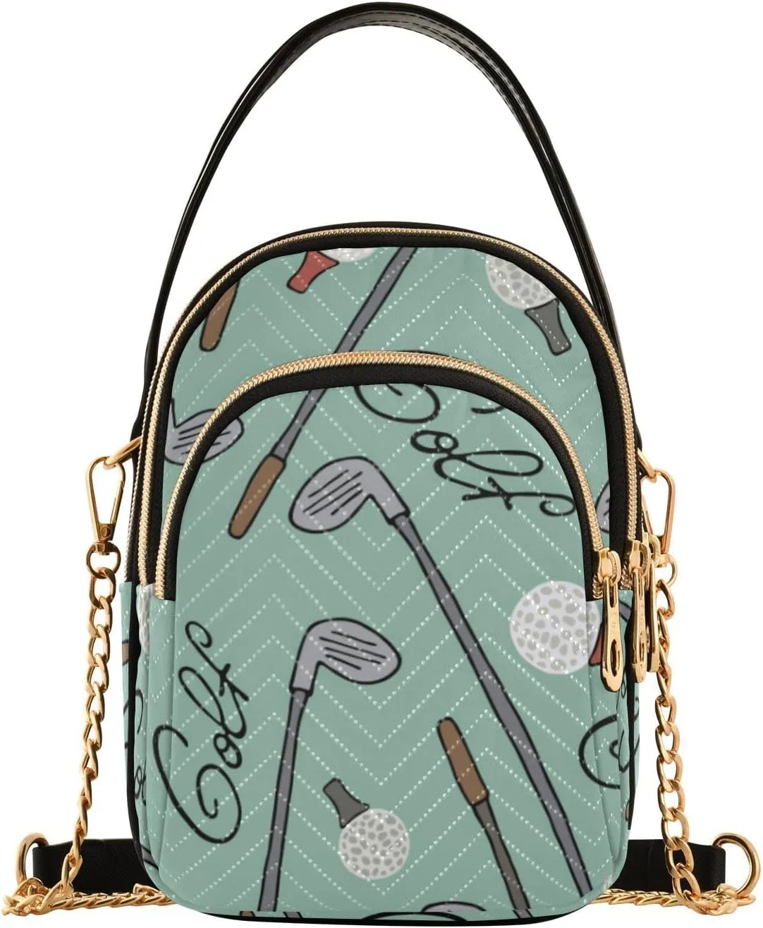 MCHIVER Golf Crossbody Bag for Women Cell Phone Purse Wallet with Removable Chain Shoulder Handbag