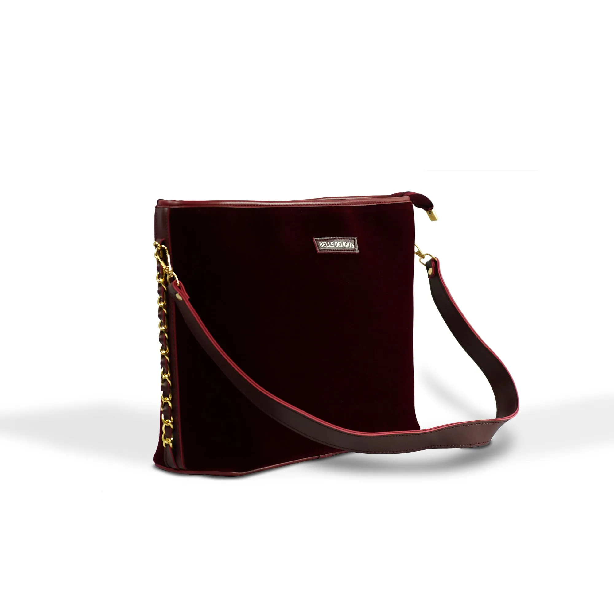 Mehroon Silk Tote Bag