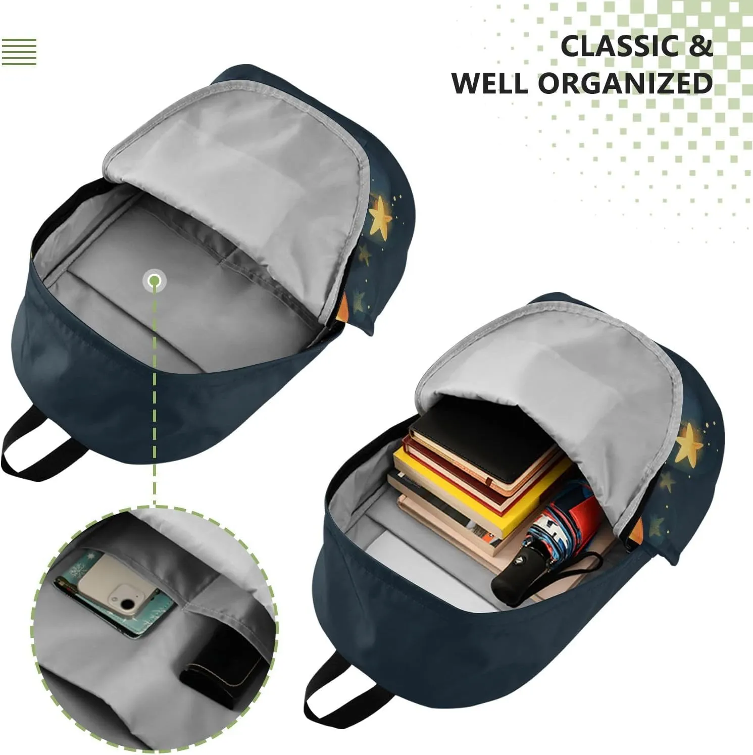 Men Women Large Capacity Backpack Lightweight Bag Outdoor Daypack Travel Laptop Computer Shoulder Bag,big star