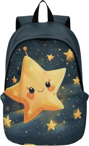 Men Women Large Capacity Backpack Lightweight Bag Outdoor Daypack Travel Laptop Computer Shoulder Bag,big star