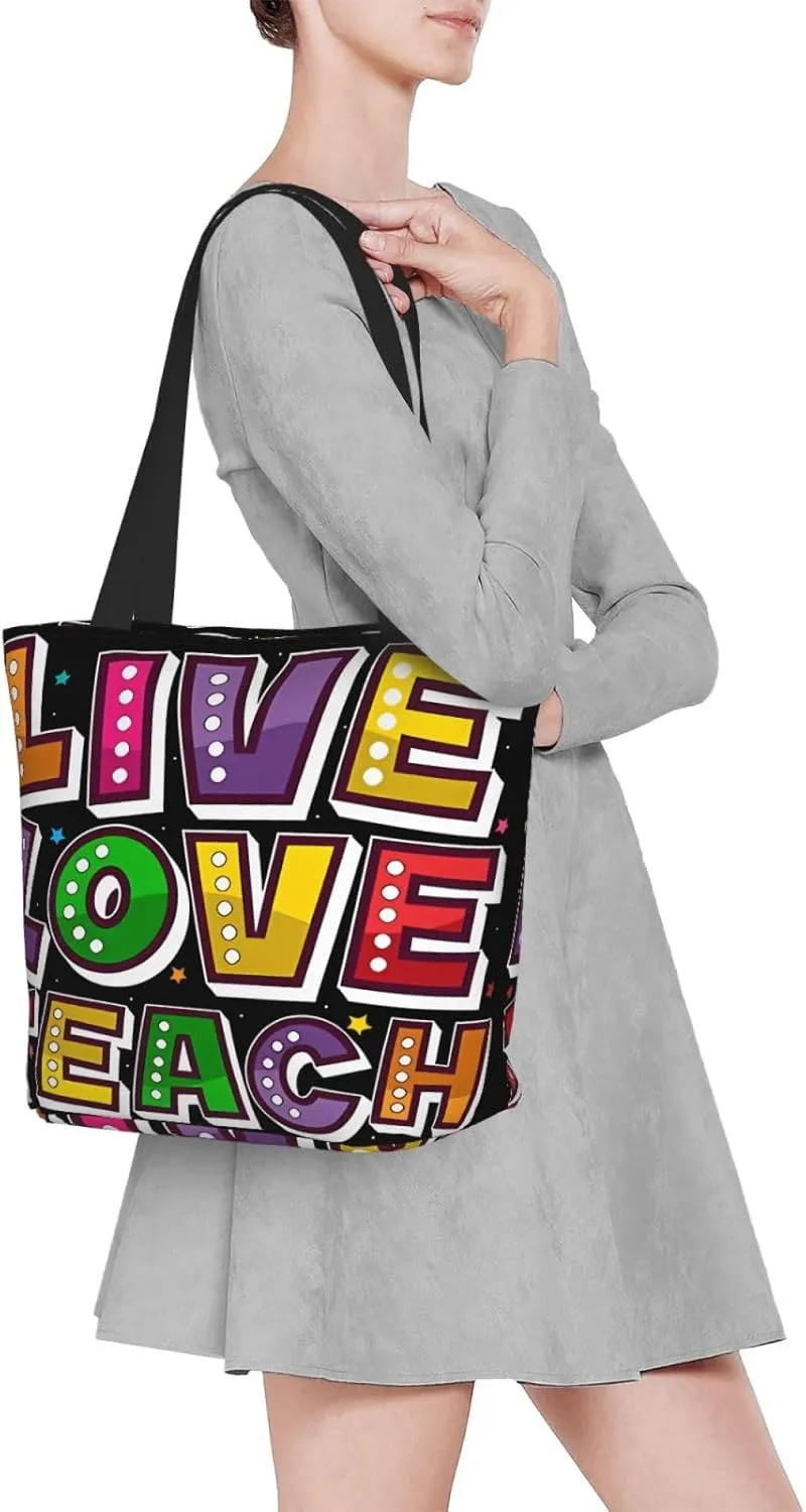 Mentor Teachers inspire Educate Coach Share Influence Tote Bag Shopping Handbag Large Capacity Shoulder Bag