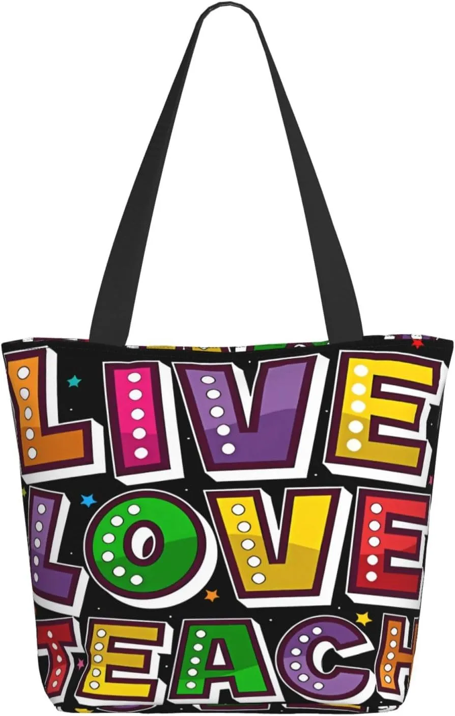 Mentor Teachers inspire Educate Coach Share Influence Tote Bag Shopping Handbag Large Capacity Shoulder Bag