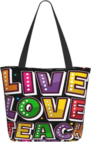 Mentor Teachers inspire Educate Coach Share Influence Tote Bag Shopping Handbag Large Capacity Shoulder Bag