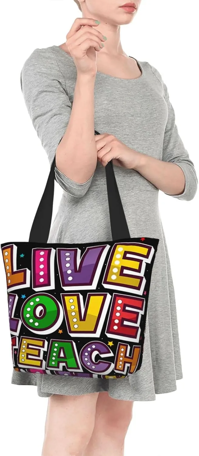 Mentor Teachers inspire Educate Coach Share Influence Tote Bag Shopping Handbag Large Capacity Shoulder Bag
