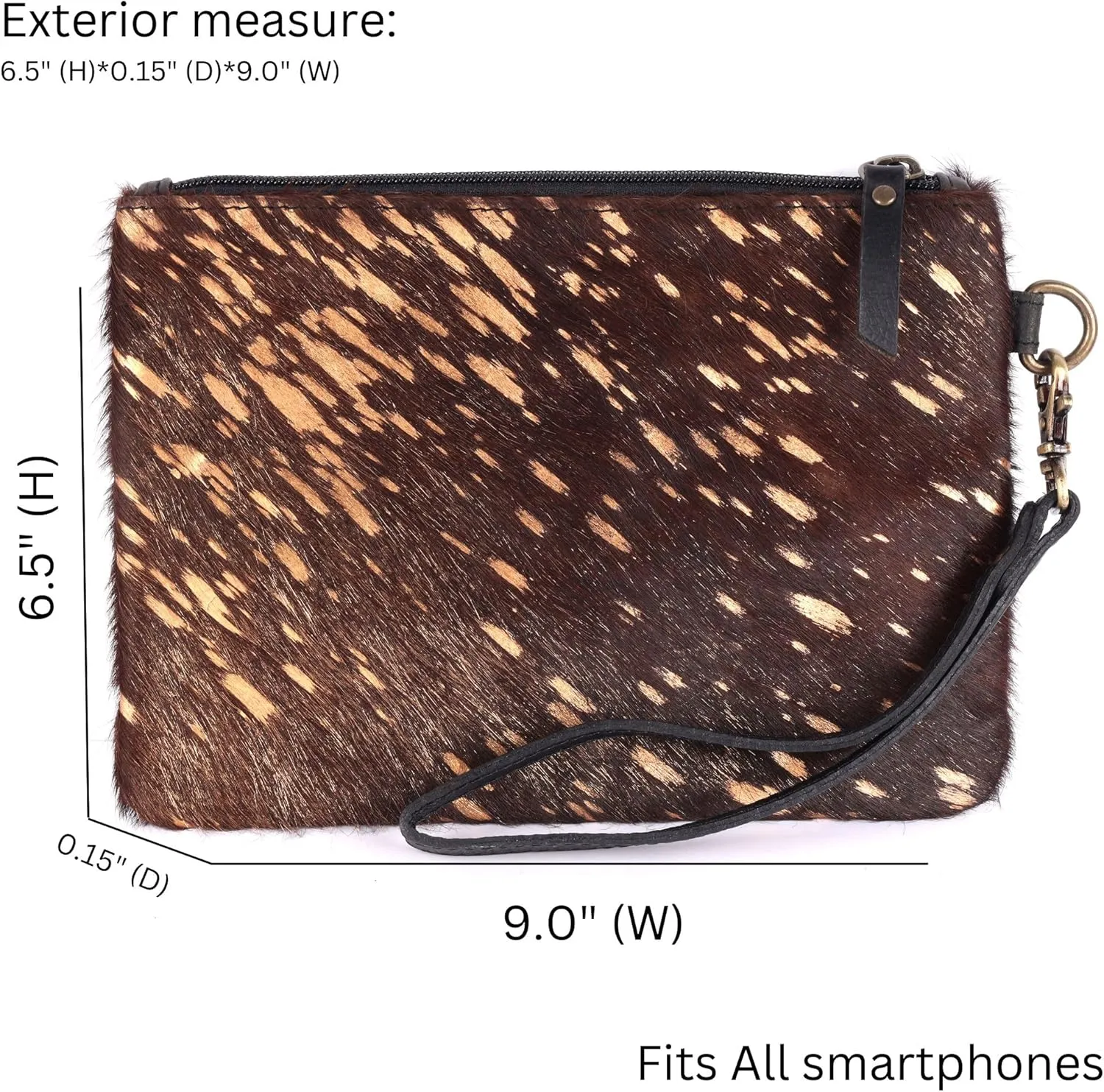 Mesa Luna Metallic Cowhide Handcrafted Large Wristlet