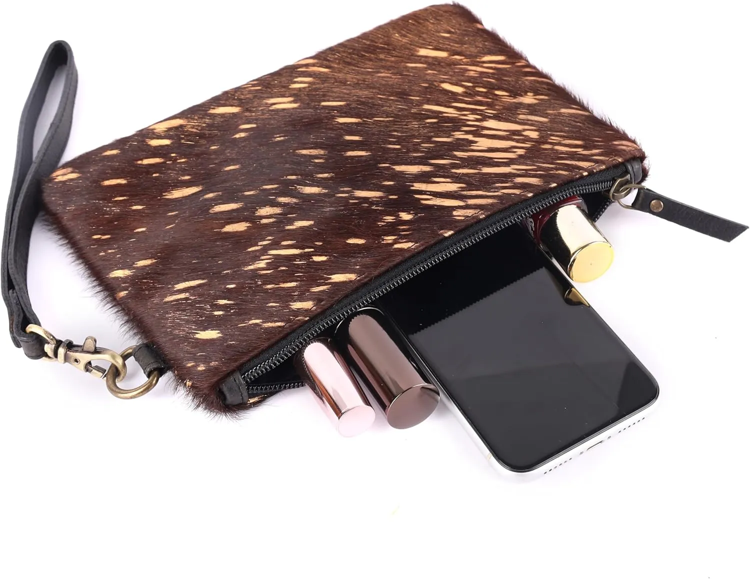 Mesa Luna Metallic Cowhide Handcrafted Large Wristlet