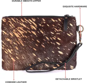 Mesa Luna Metallic Cowhide Handcrafted Large Wristlet