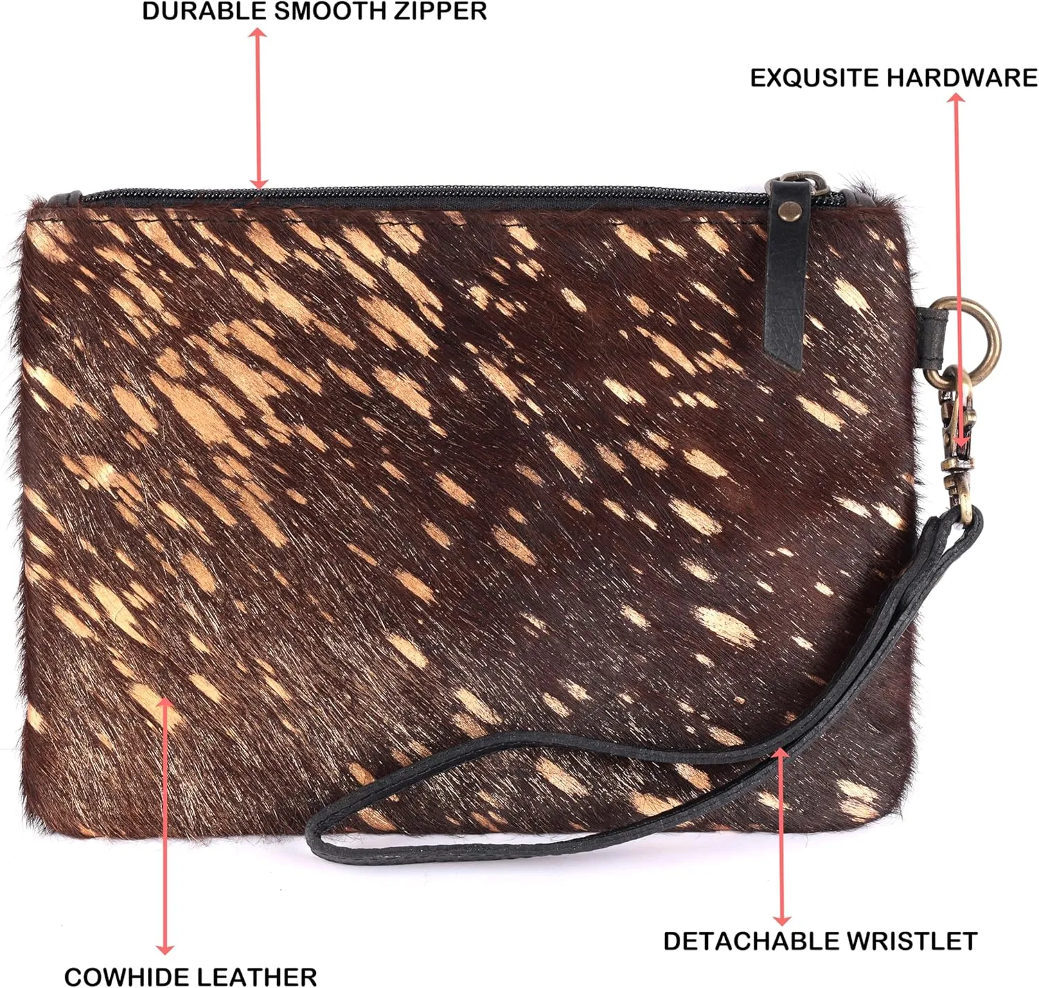 Mesa Luna Metallic Cowhide Handcrafted Large Wristlet
