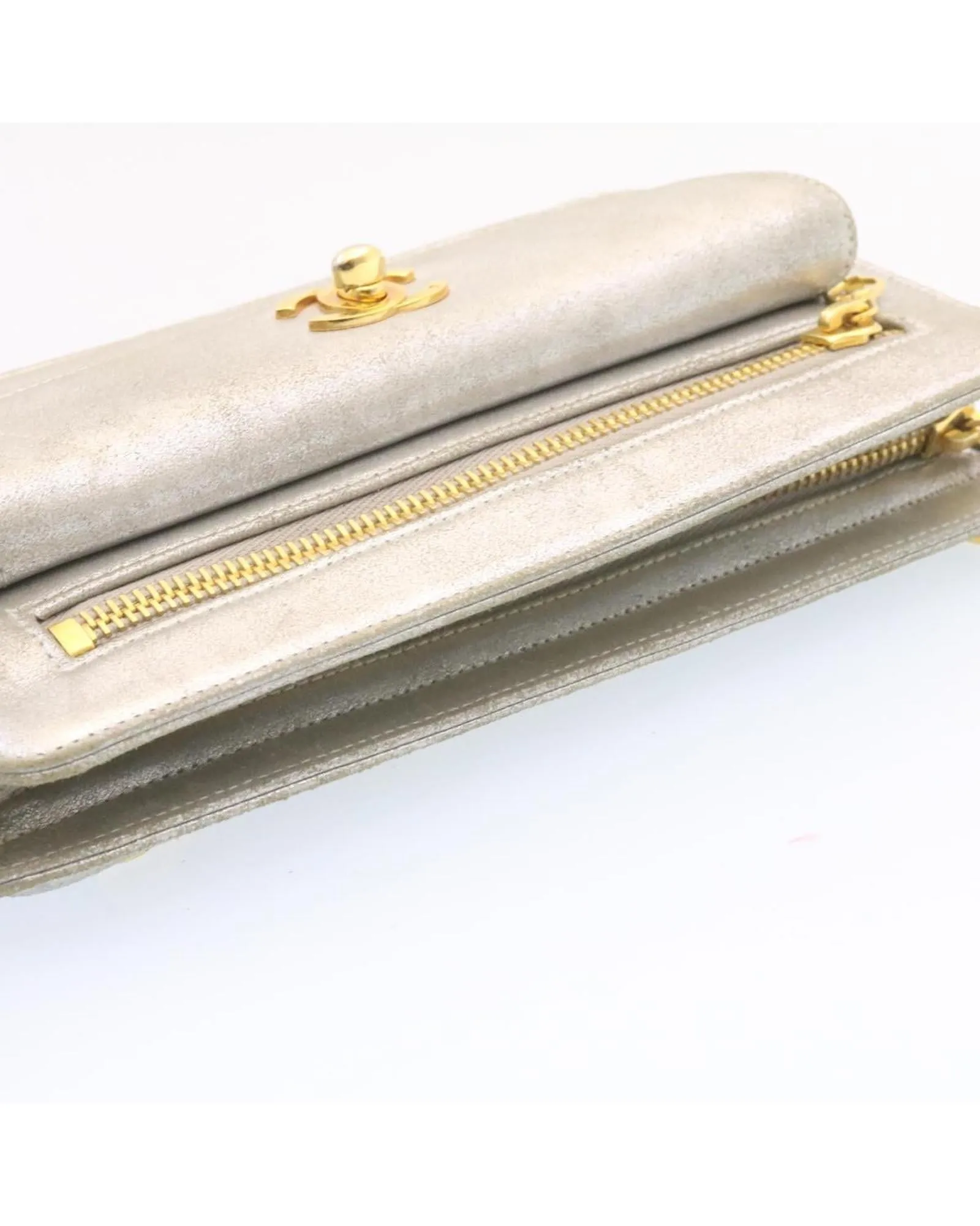 Metallic Leather Clutch Evening Style