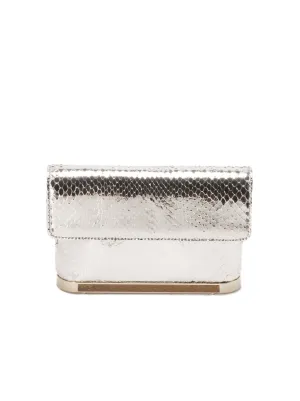 Metallic Python Oksana Clutch - Gold