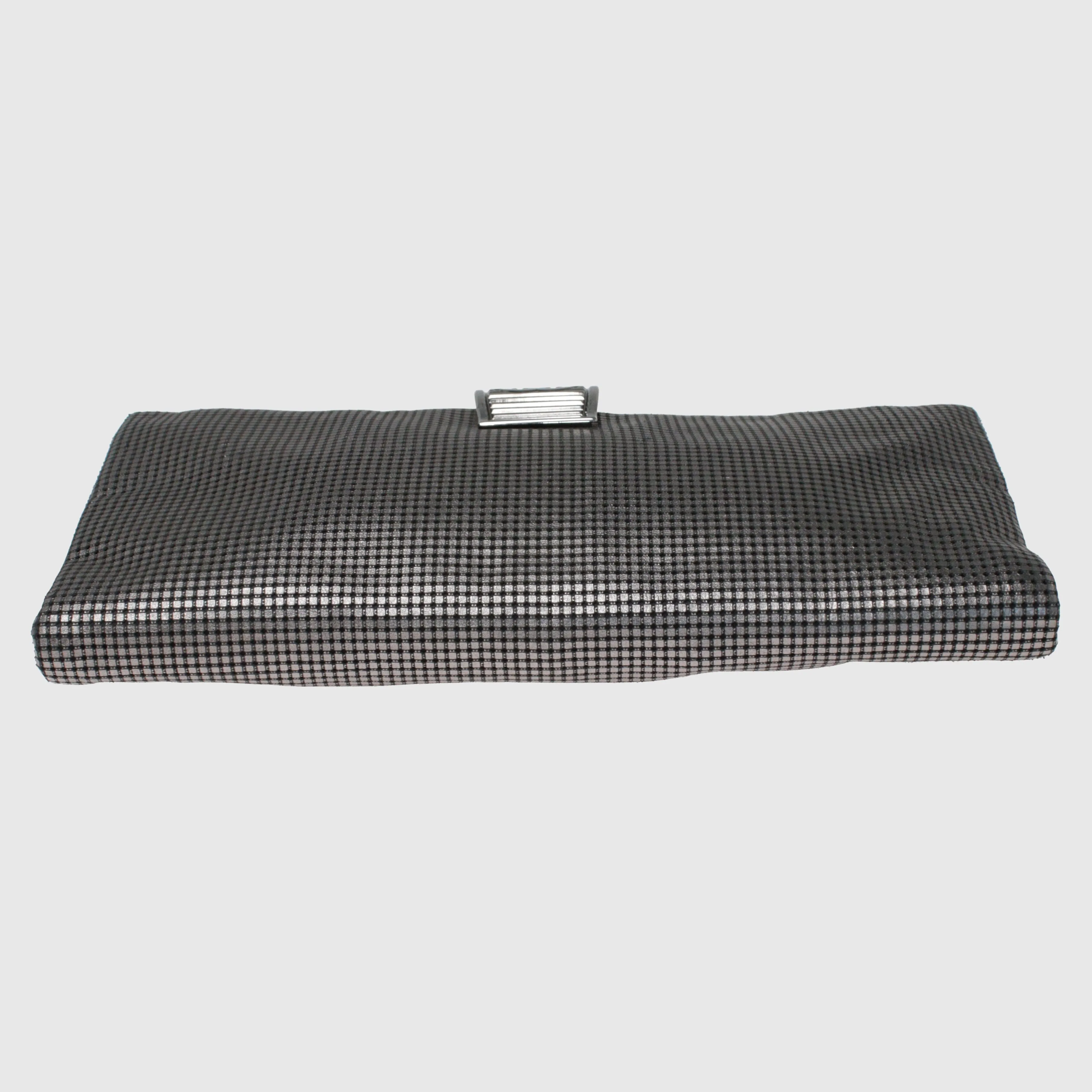 Metallic Silver Laser Etched Clutch