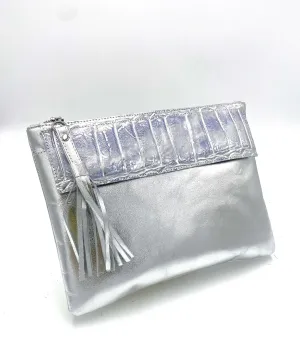 Metallic Sofia Clutch - Silver