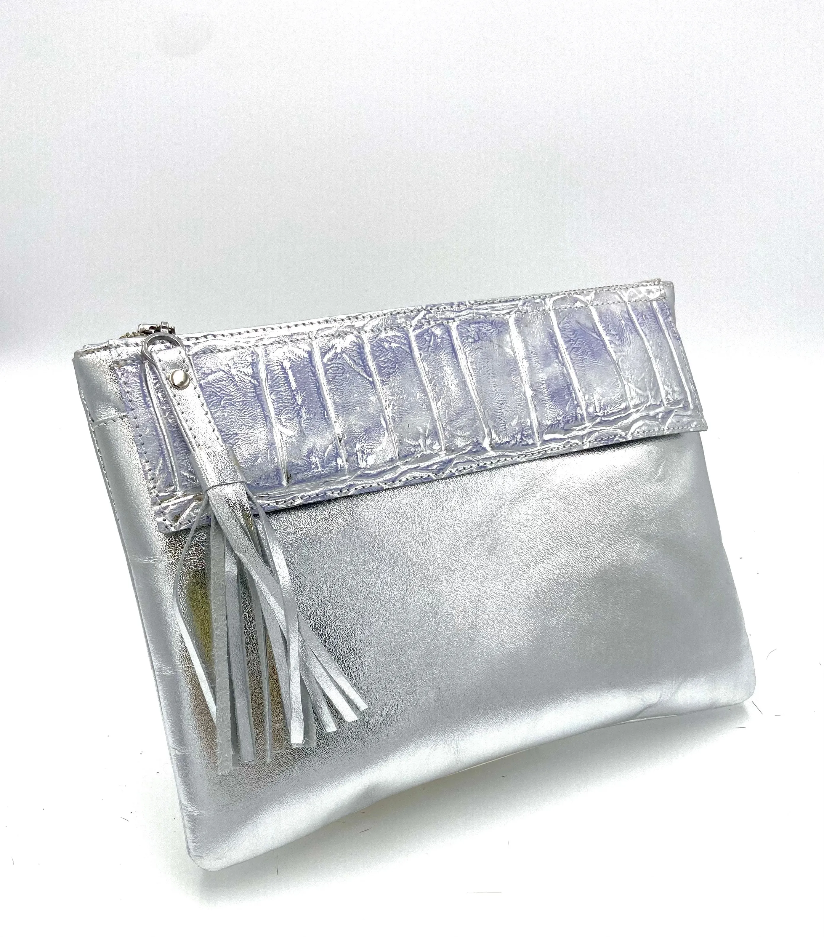 Metallic Sofia Clutch - Silver