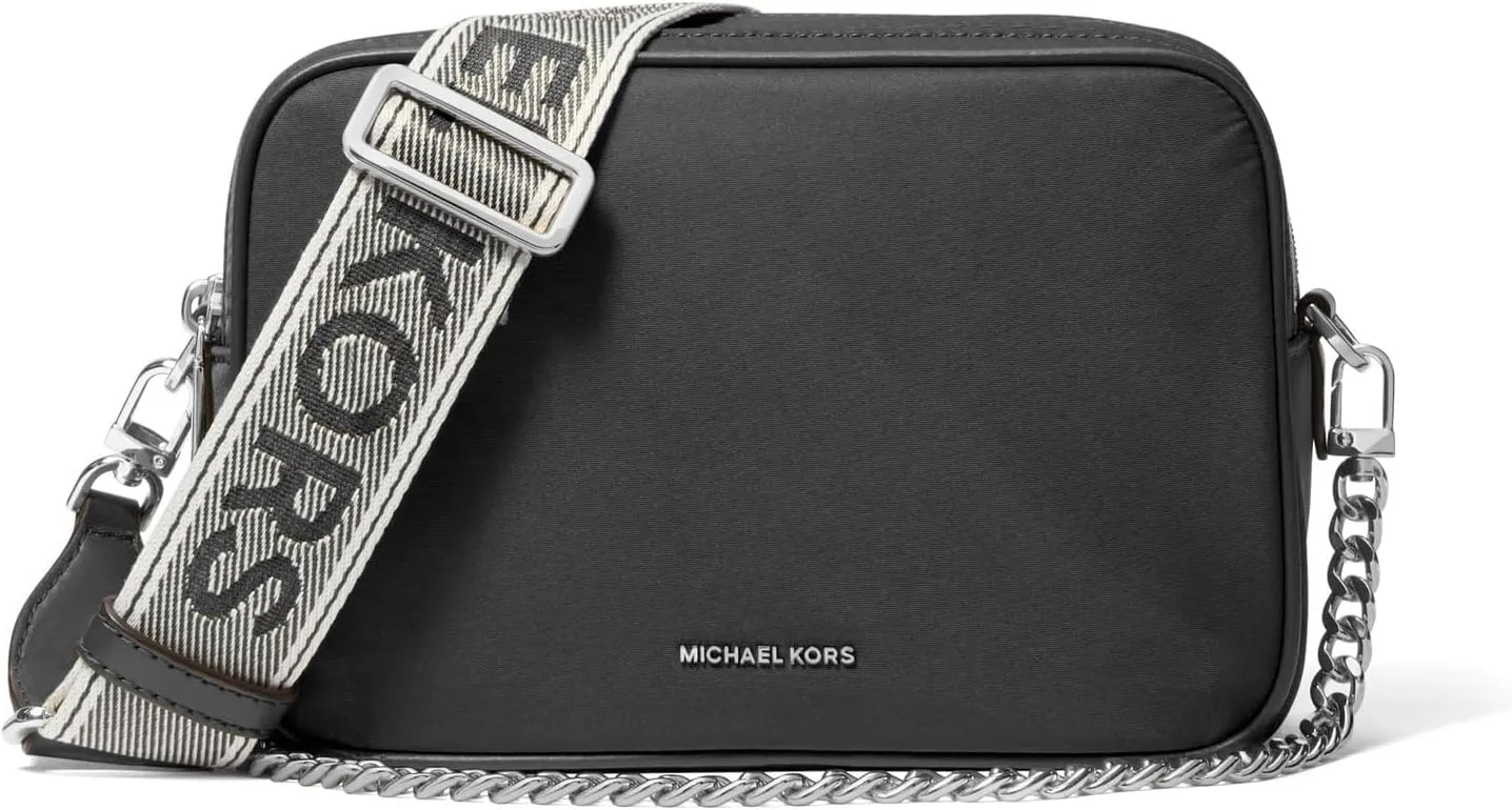 Michael Kors Bryant Medium Double Zip Chain Camera Crossbody, Black