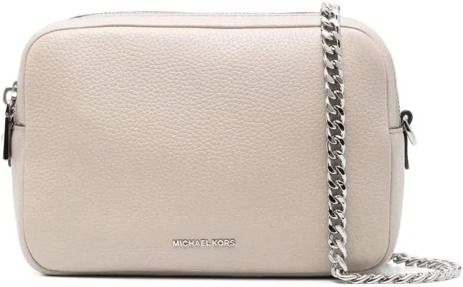 Michael Kors Bryant Medium Double Zip Chain Camera Crossbody, Light Sand