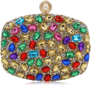 Milisente Clutch Purses For Women Crystal Clutches Evening Bags Gemstone Clutch Purse For Wedding Formal
