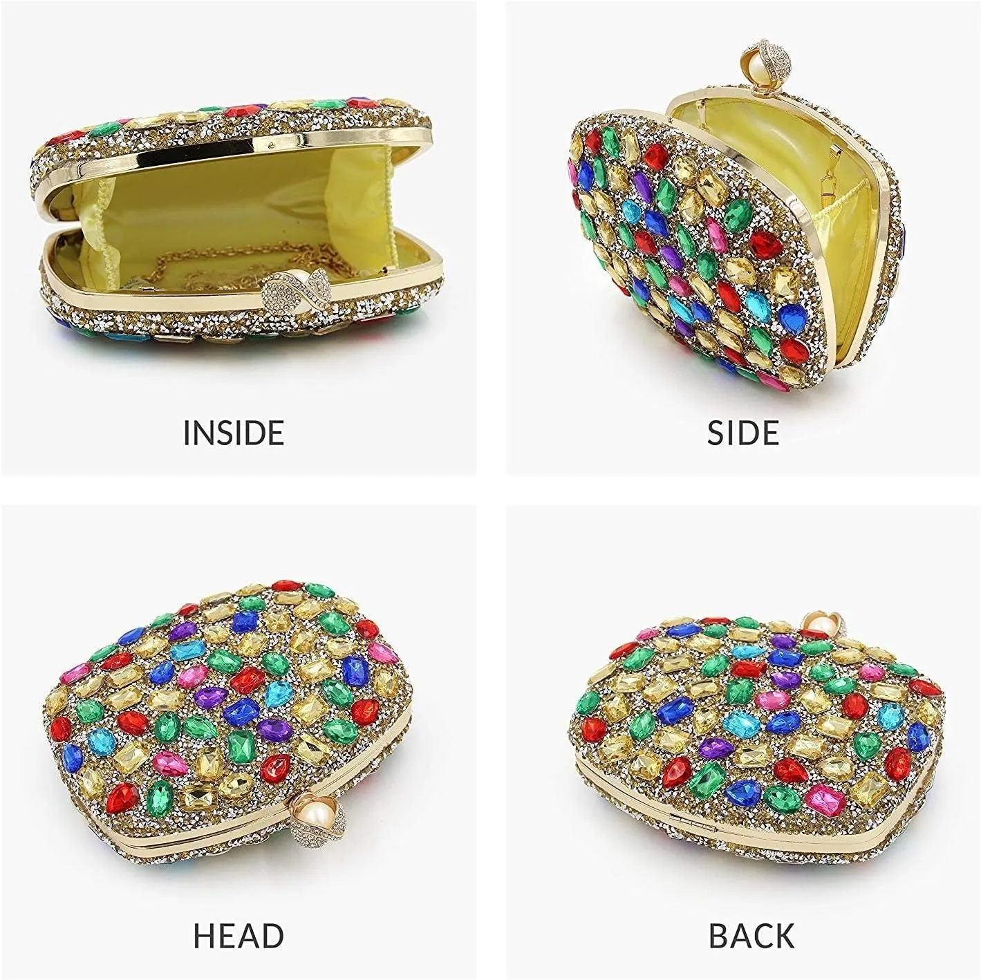 Milisente Clutch Purses For Women Crystal Clutches Evening Bags Gemstone Clutch Purse For Wedding Formal