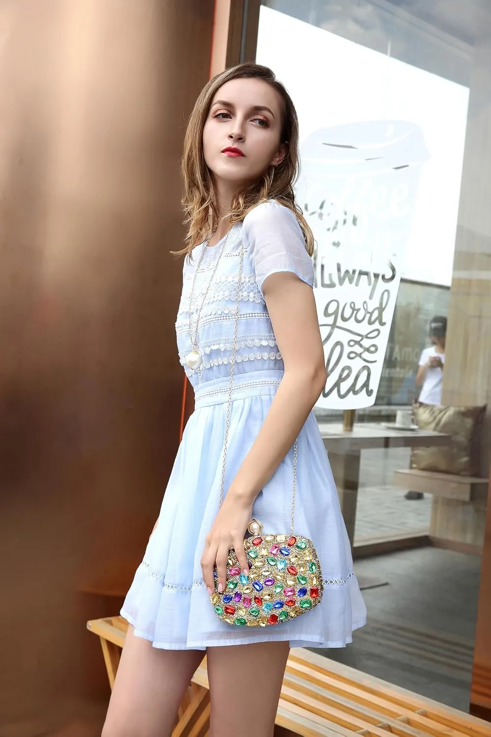 Milisente Clutch Purses For Women Crystal Clutches Evening Bags Gemstone Clutch Purse For Wedding Formal