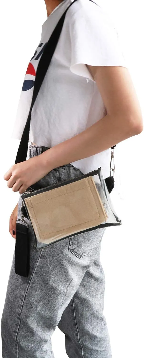 Mini Felt Purse Organizer Insert Small Tote Bag organizer with Zipper