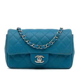 Mini Rectangular Classic Caviar Single Flap