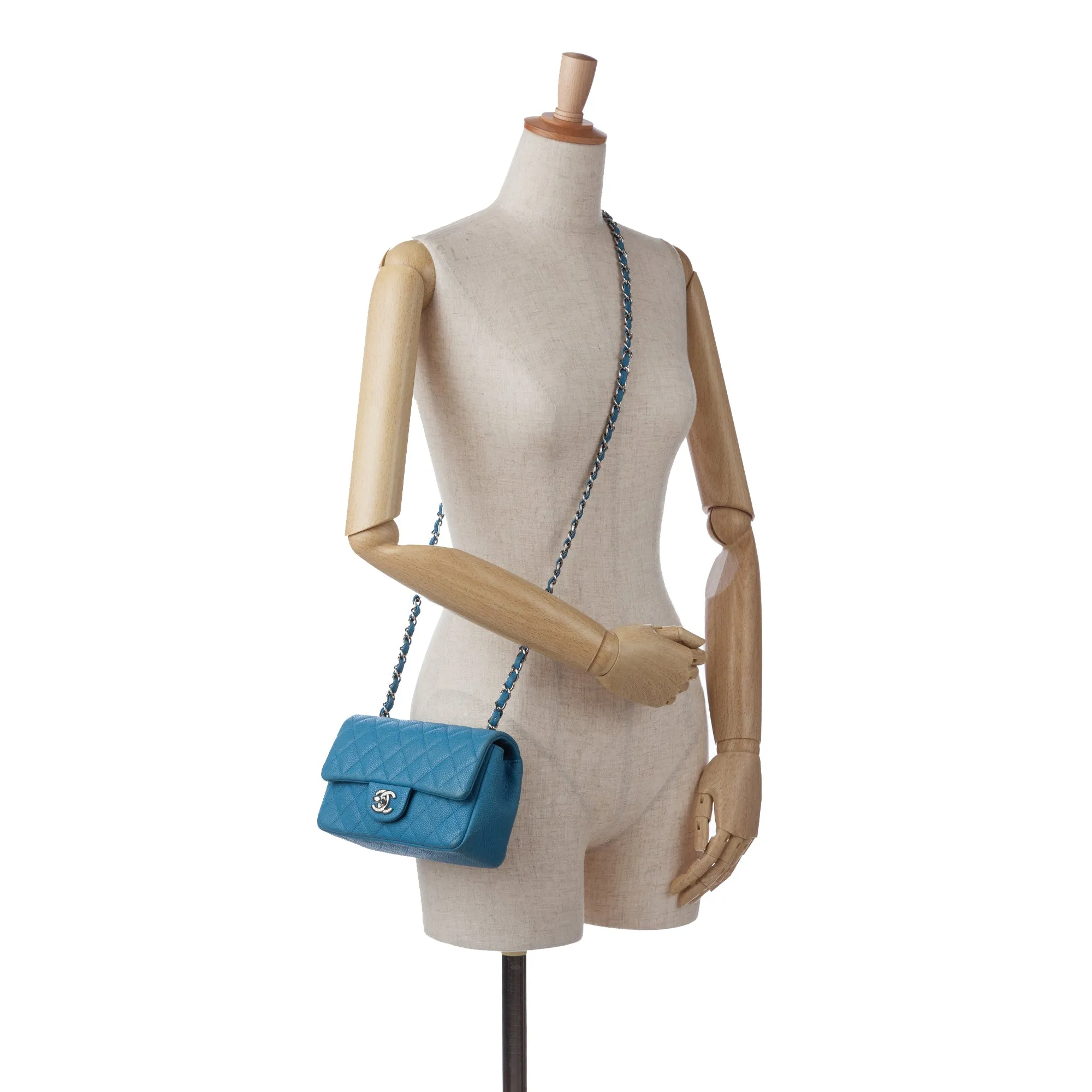 Mini Rectangular Classic Caviar Single Flap