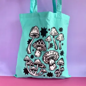 Mint Green Mushroom - Tote Bag