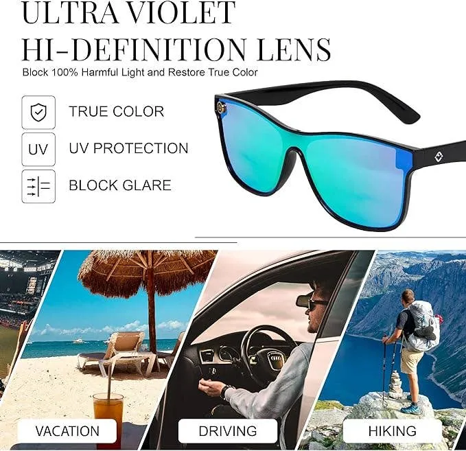 Mirrored Sunglasses - Green/Blue