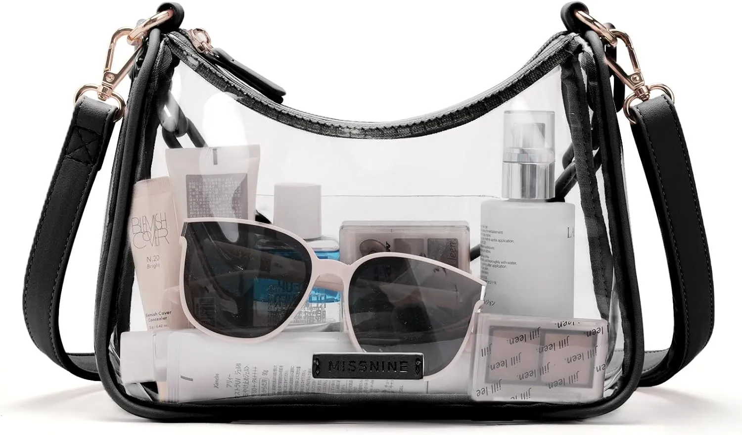 Missnine Clear Bag for Stadium Approved, Clear Crossbody Purse for Women Transparent Concert Handbag for Sport Stadium Events