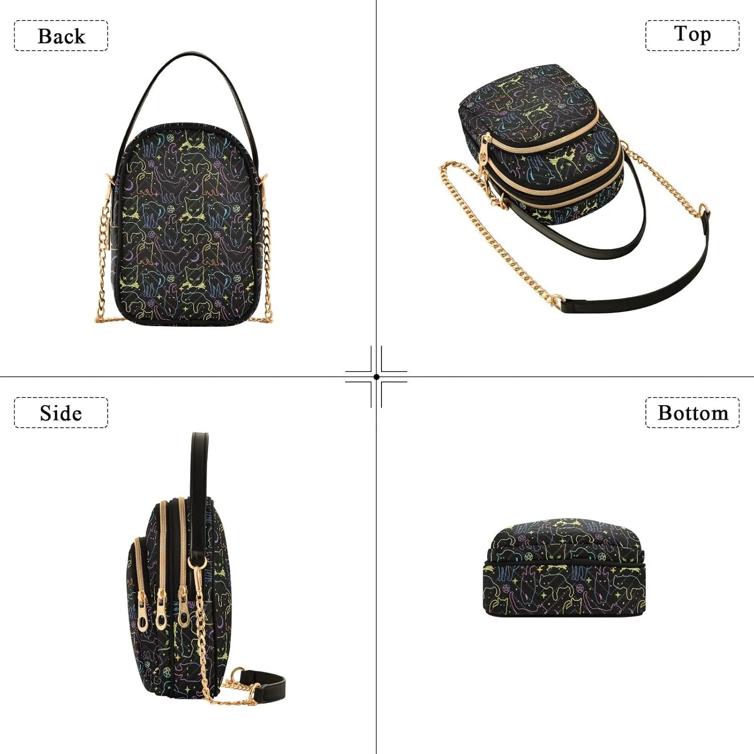 MNSRUU Quilted Crossbody Bags for Women Trendy, Women's Crossbody Handbags Goth Skull Travel Cell Phone Purses Bags
