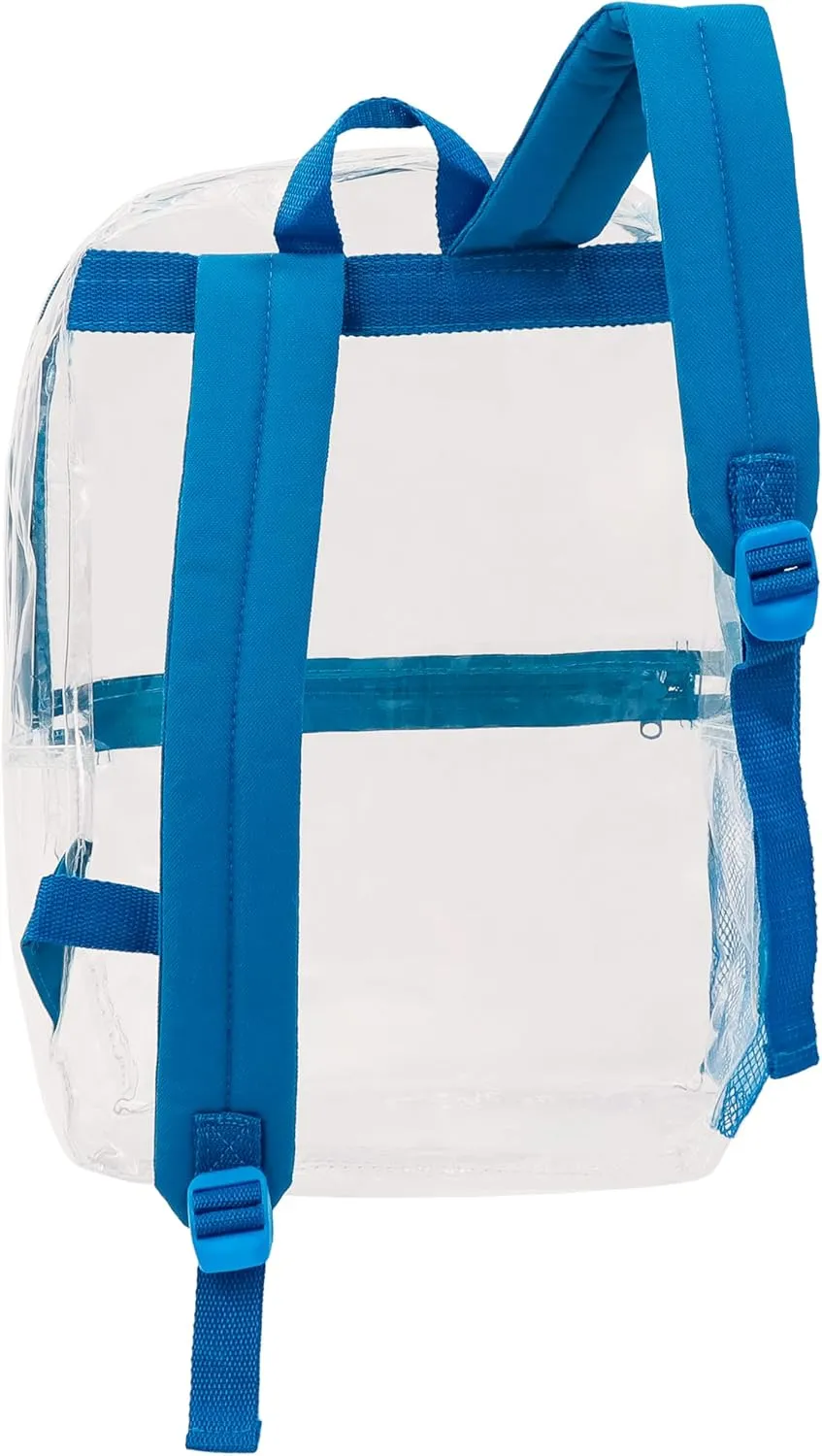 Moda West 17” Wholesale Clear PVC Backpacks in Assorted Colors 24-Pack – Bulk Case of 24