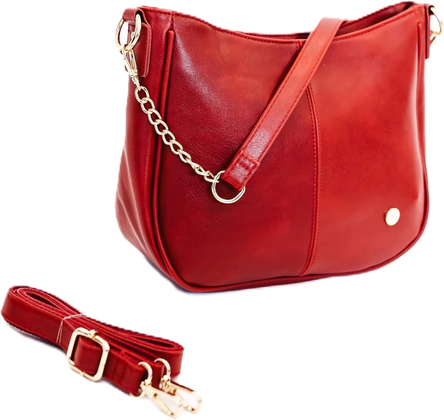 Modern Chic Crossbody Bags for Women - Marissa Saddle Crossbody, Vegan Leather Shoulder or Handbag with Two Adjustable Straps