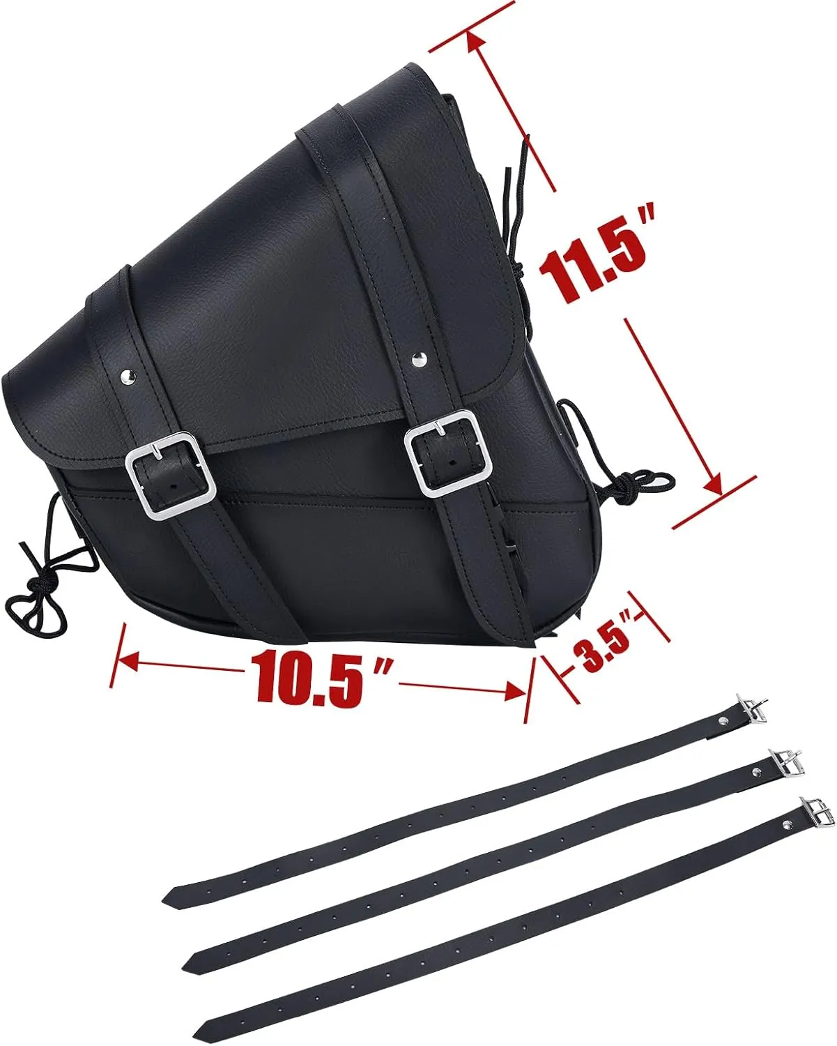 Motorcycle Saddle Bags Synthetic Leather Motorcycle Solo Swing Arm Bag For Softails Sportsters Choppers Waterproof Side Bags For Motorcycle (Right Side, Black, 10"" x 10.5"" x 4"")