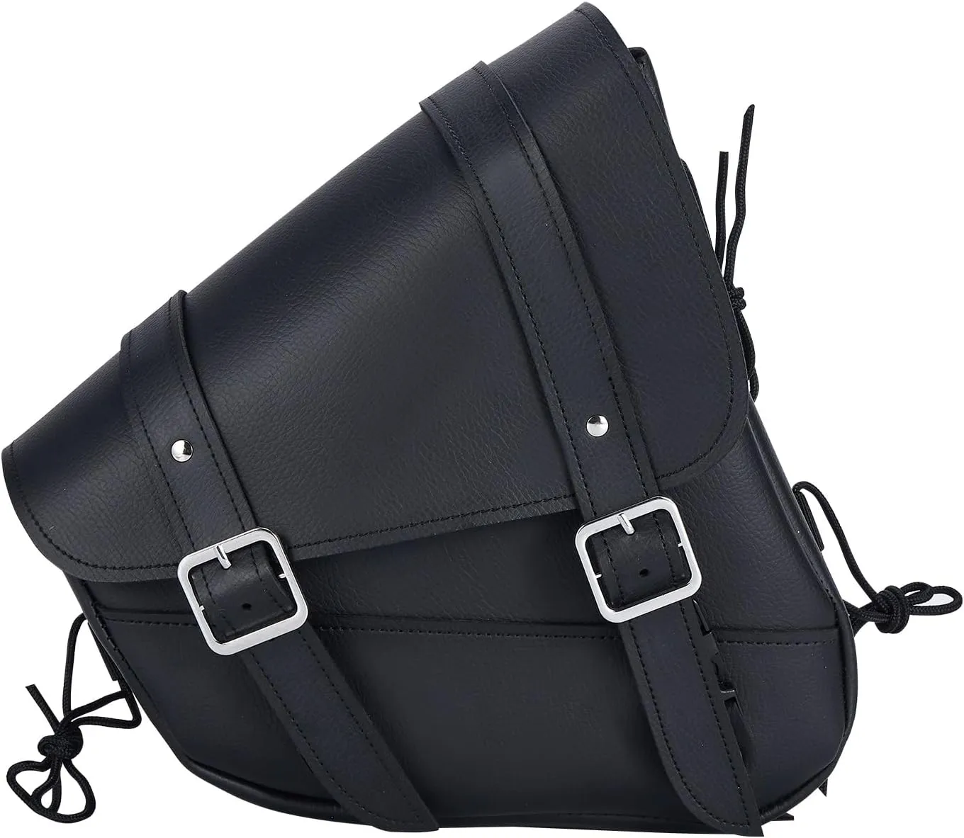 Motorcycle Saddle Bags Synthetic Leather Motorcycle Solo Swing Arm Bag For Softails Sportsters Choppers Waterproof Side Bags For Motorcycle (Right Side, Black, 10"" x 10.5"" x 4"")