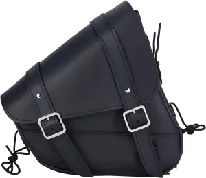 Motorcycle Saddle Bags Synthetic Leather Motorcycle Solo Swing Arm Bag For Softails Sportsters Choppers Waterproof Side Bags For Motorcycle (Right Side, Black, 10"" x 10.5"" x 4"")