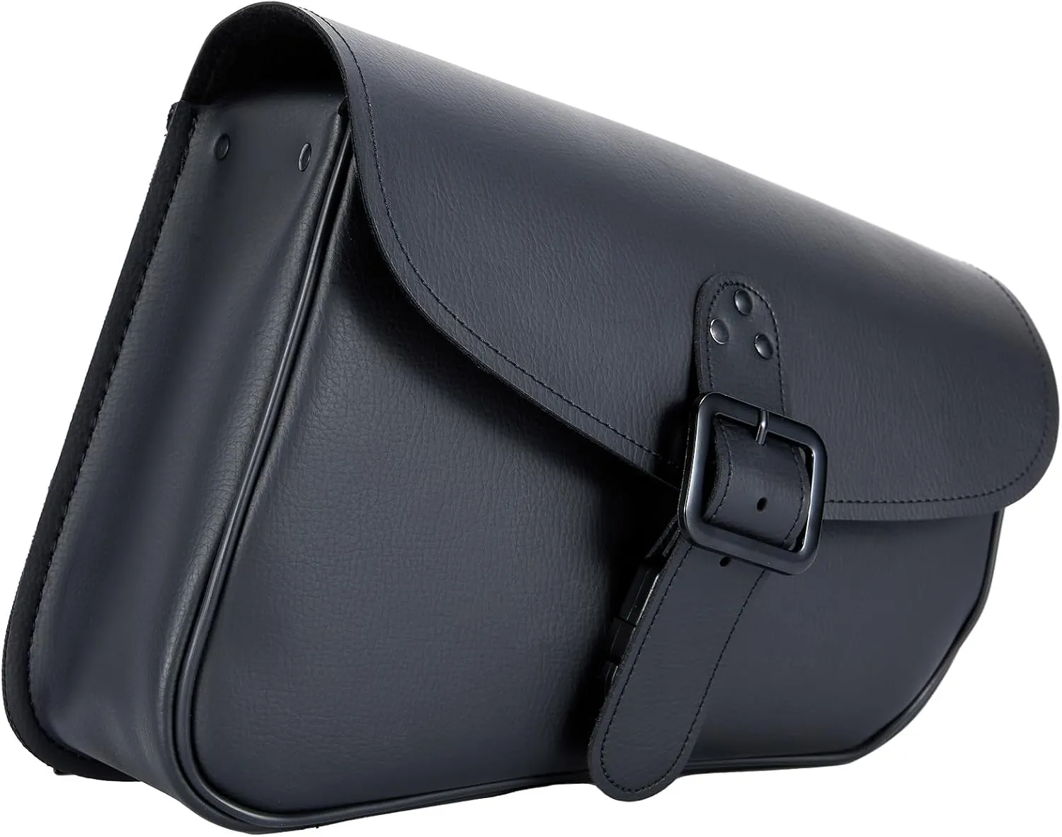 Motorcycle Swingarm Bag with Black Synthetic Leather, Swing Arm Bag Motorcycle Saddlebag Left Side Tool Bag Fit for Softail/Triangulated Swingarm Models Dyna Low Rider Fat Bob, An Adjustable Strap