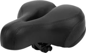 Mountain Bike Saddle, Comfortable Microfiber Leather Seat, Hollow Carved Spring Design, Reflective Decal Safety, Ventilation System, Wear Resistant