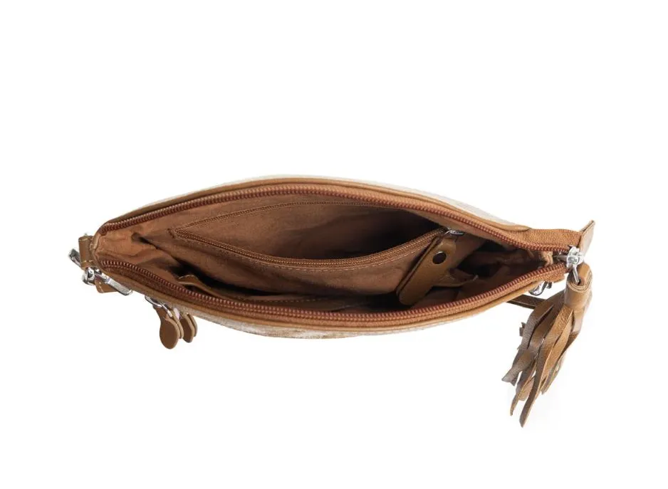 Myra Wild Spirit Crossbody Bag in Brown & White S-11382
