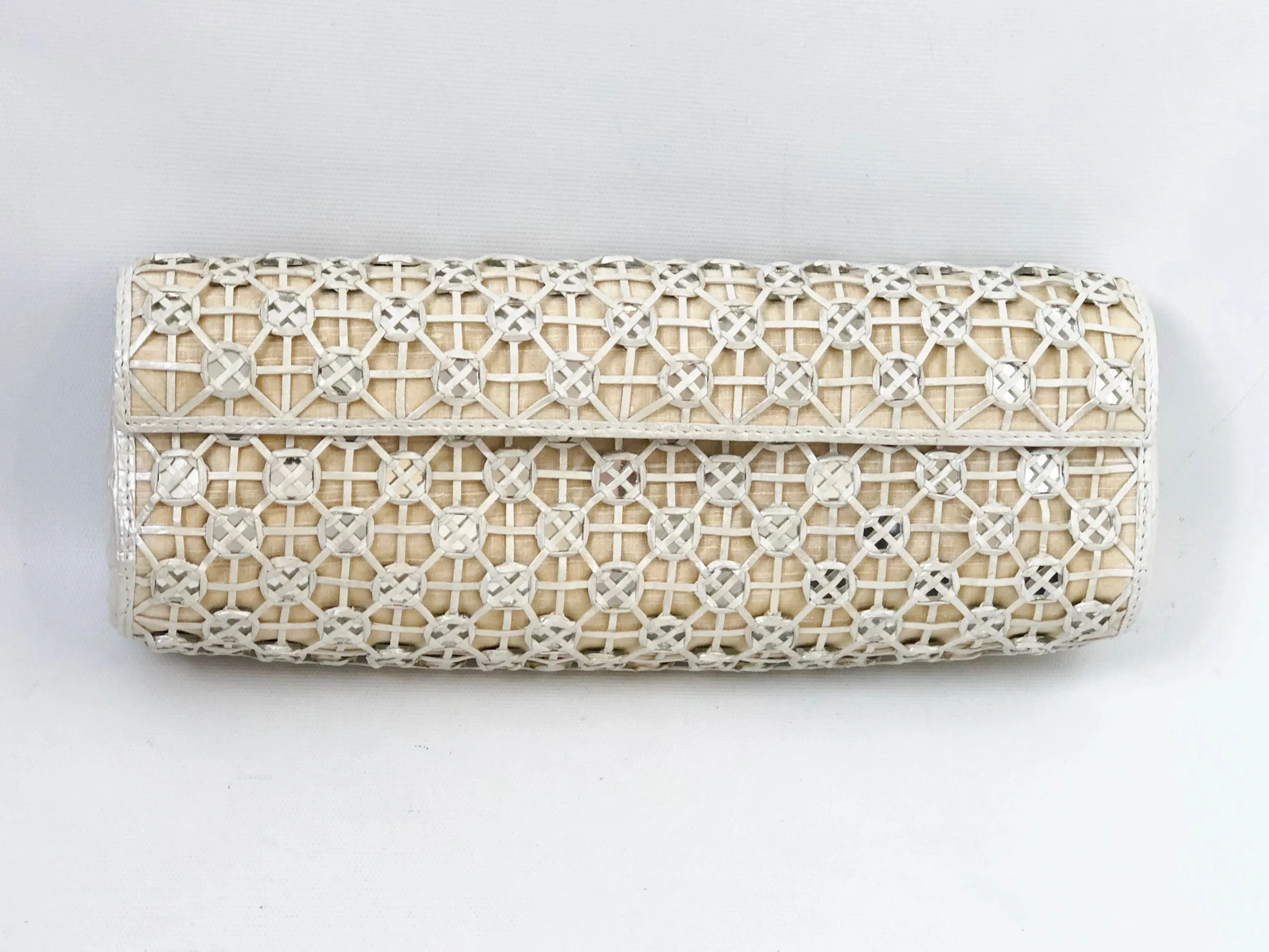 NEW Nancy Gonzalez Mirrored Crocodile Clutch
